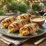 Grilled Artichoke Stuffed Chicken Rolls